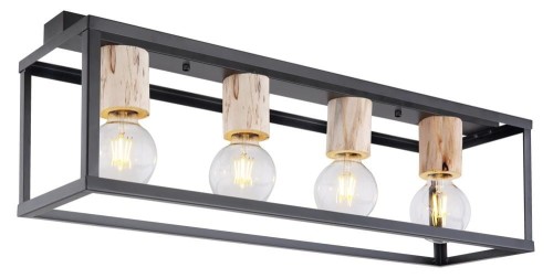 Candellux Klatka sufitowa RETRO 34-00798 industrialny plafon czarny metalowy 34-00798