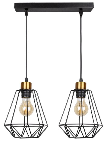 Candellux Primo lampa wisząca 2-punktowa czarna/złota 32-00224