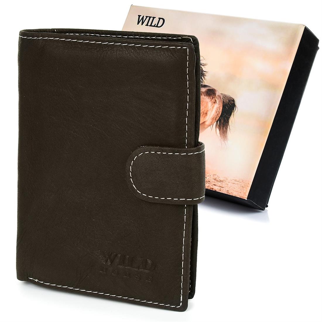 Wild Portfel skórzany męski duży Horse brązowy RFiD I42
