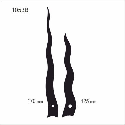 Wskazówki długie pofałdowane czarne /1053