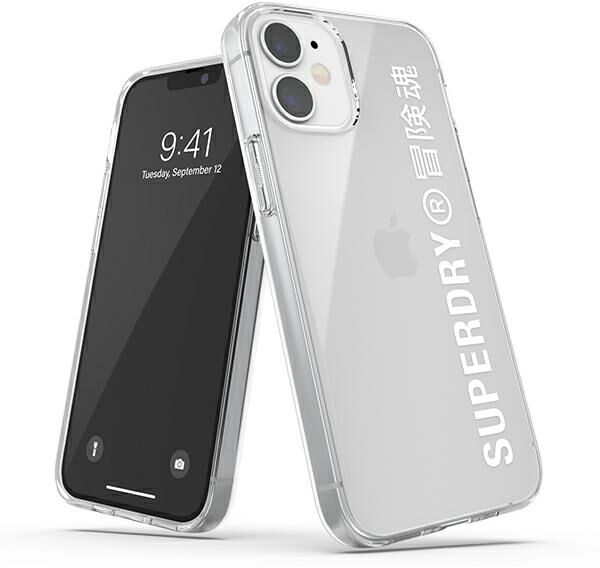 SuperDry Snap iPhone 12 mini Clear Case biały/white 42593