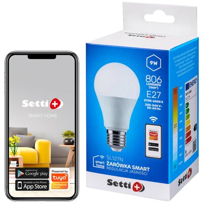 SETTI+ Inteligentna żarówka LED SETTI+ SL127N 10W E27 Wi-Fi SL127N