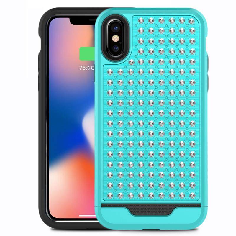 Zizo Star Diamond Hybrid Cover Etui iPhone X (Teal/Black)