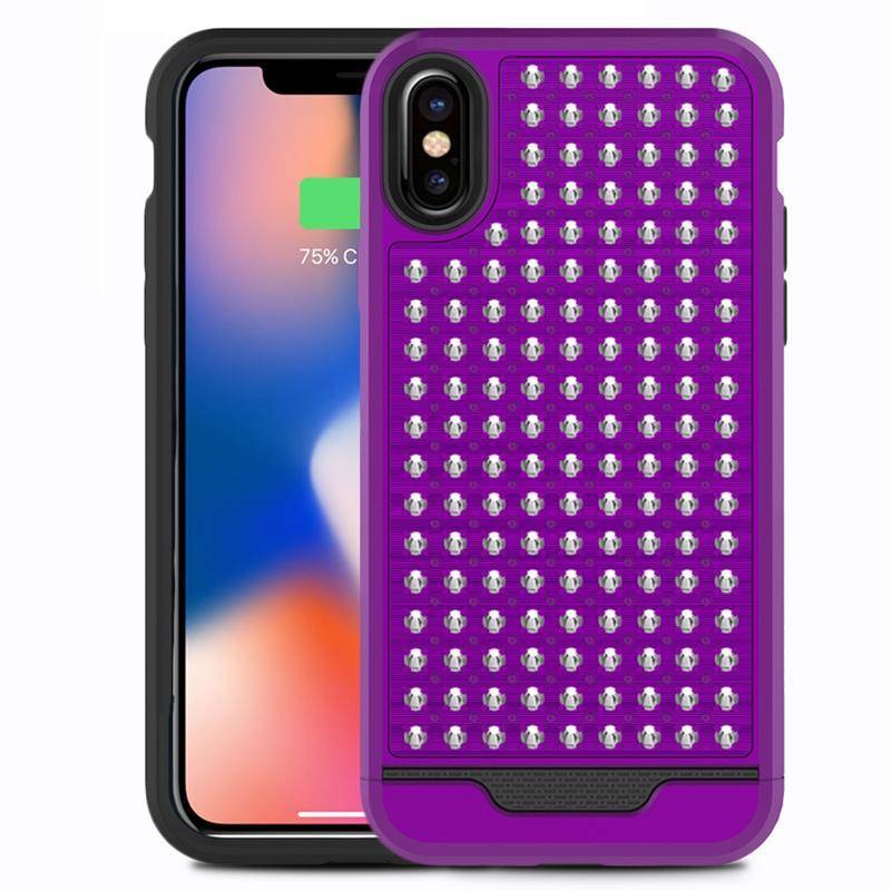 Zizo Star Diamond Hybrid Cover Etui iPhone X (Purple/Black)