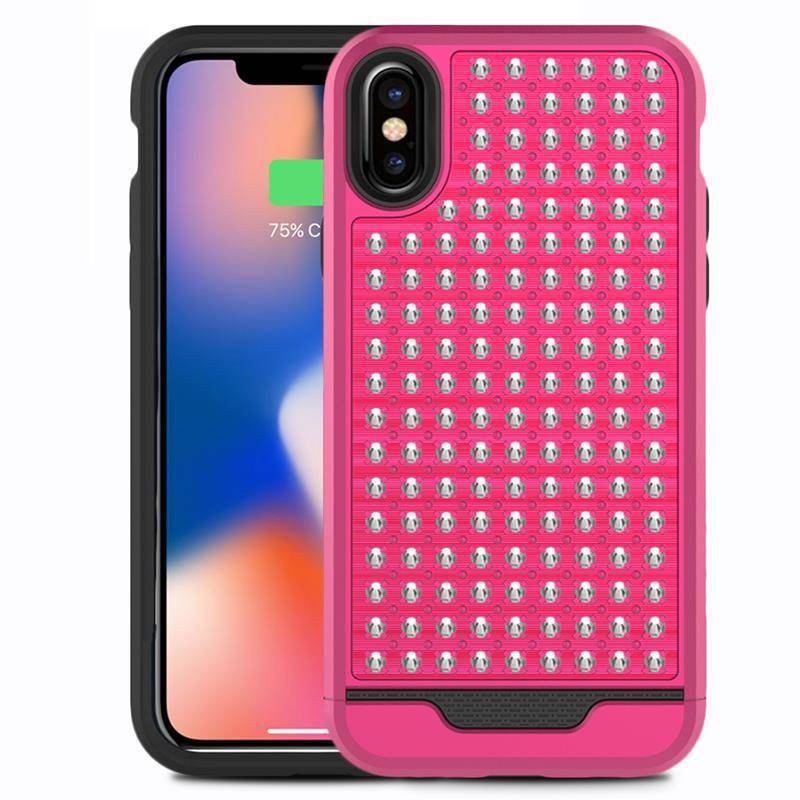 Zizo Star Diamond Hybrid Cover Etui iPhone X (Pink/Black)