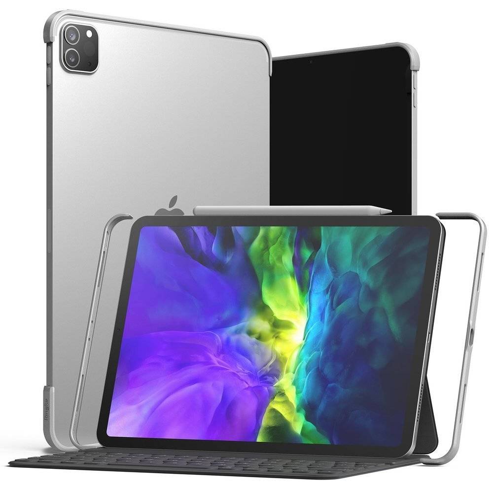 Ringke Frame Shield etui samoprzylepna ochronna ramka na boki iPad Pro 11'' 2020 / iPad Pro 11'' 2018 srebrny (Apple Pencil Friendly) (ACFS0002)
