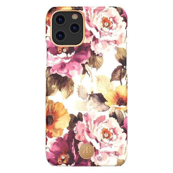 Kingxbar Blossom etui ozdobione oryginalnymi Kryształami Swarovskiego iPhone 11 Pro Max wielokolorowy (Peony)