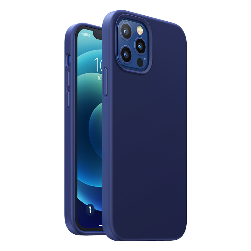 Ugreen Protective Silicone Case gumowe elastyczne silikonowe etui pokrowiec iPhone 12 Pro Max granatowy
