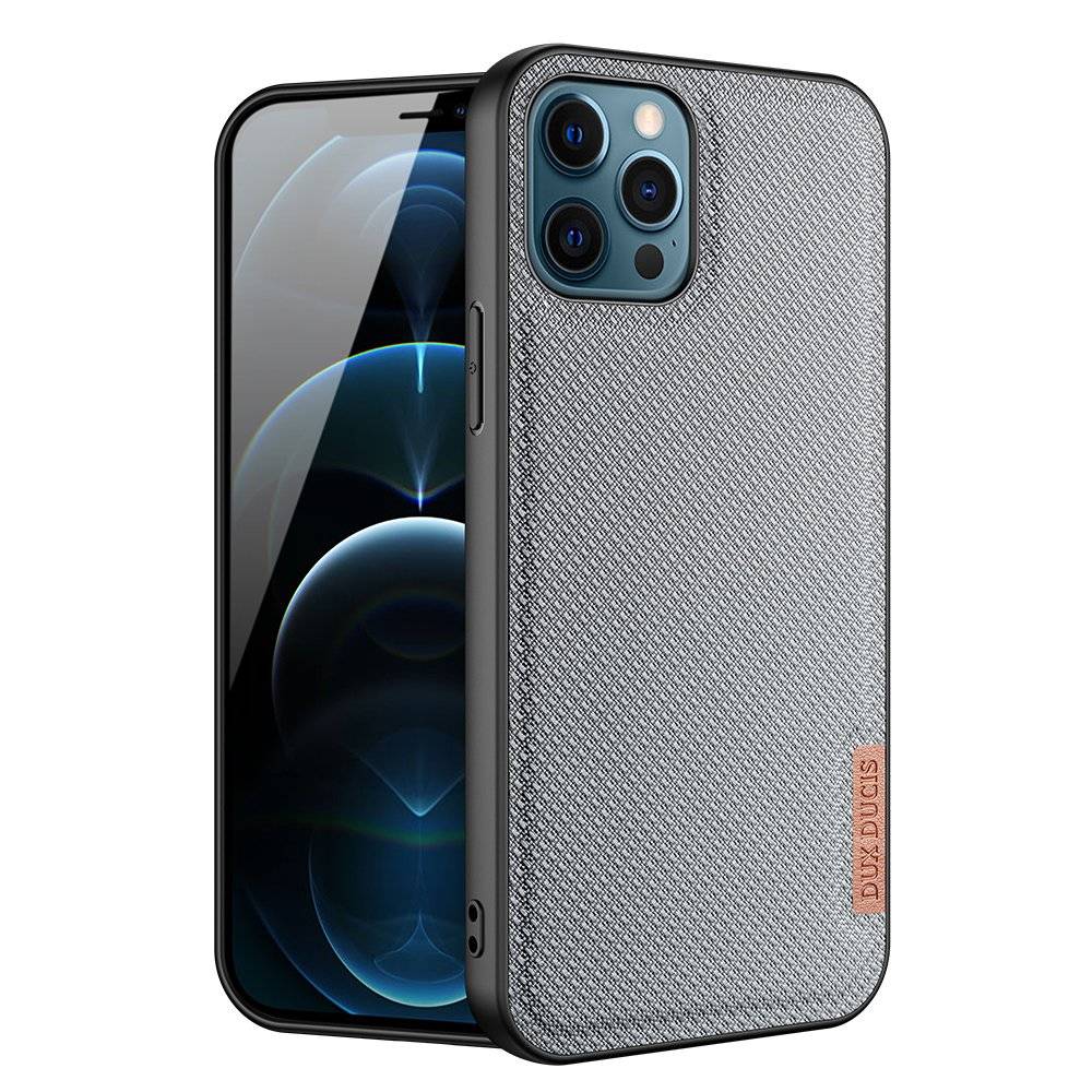 Dux Ducis Fino etui pokrowiec pokryty nylonowym materiałem iPhone 12 Pro / iPhone 12 szary