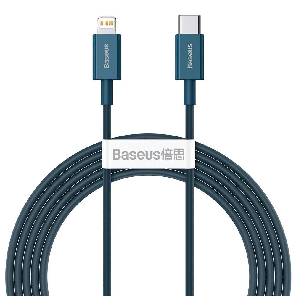 Baseus Superior kabel USB Typ C - Lightning do szybkiego ładowania Power Delivery 20 W 2 m niebieski (CATLYS-C03)
