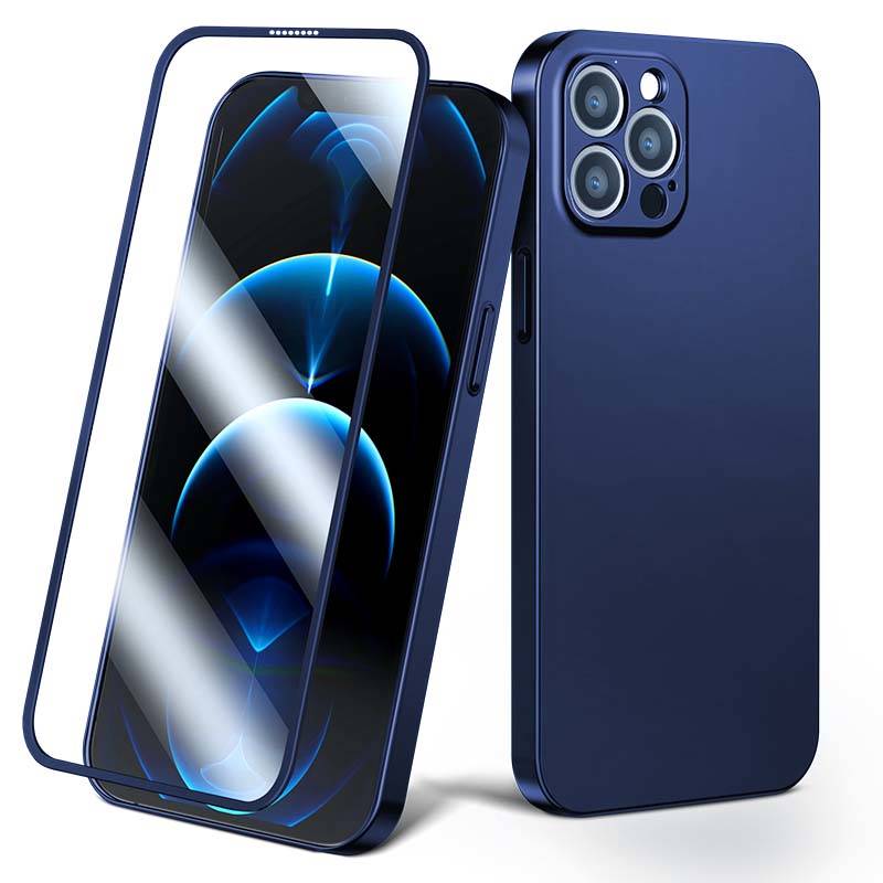 Joyroom 360 Full Case etui pokrowiec do iPhone 13 obudowa na tył i przód + szkło hartowane niebieski (JR-BP927 blue)