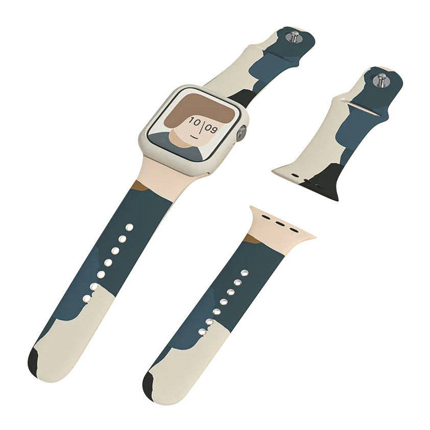 Strap Moro opaska do Apple Watch 7 /  6 / SE / 5 / 4 / 3 / 2 (41mm / 40mm / 38mm) silikonowy pasek bransoletka do zegarka wzór 4