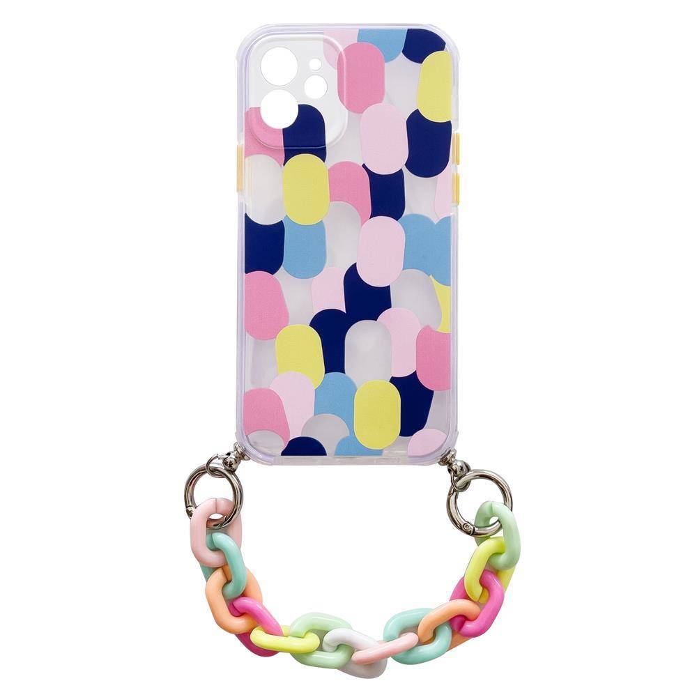 Color Chain Case żelowe elastyczne etui z łańcuchem łańcuszkiem zawieszką do iPhone 13 wielokolorowy (1)