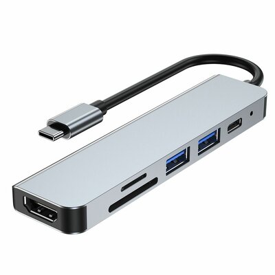 Tech-Protect TECH-PROTECT V4-HUB ADAPTER 6IN1 GREY FD_20240-0