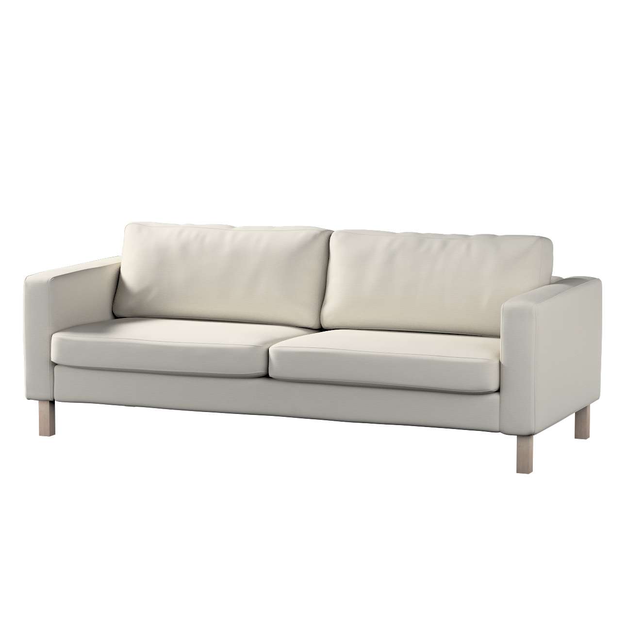 Dekoria Pokrowiec na sofę Karlstad rozkładaną krótki Sliver jasnoszary) Sofa Karlstad 3-os rozkładana Cotton Panama 1017-702-31