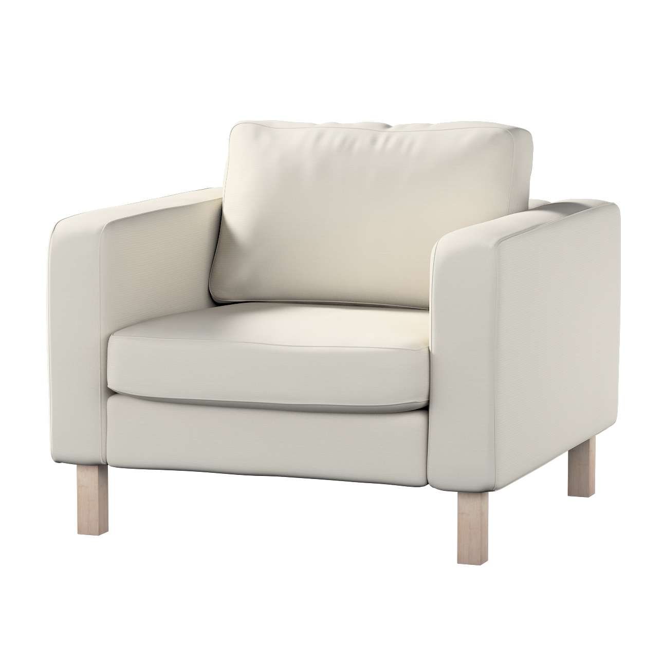 Dekoria pl pl Pokrowiec na fotel Karlstad krótki Silver(jasnoszary) 89 x 89 x 64 cm Cotton Panama 619-702-31