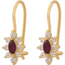 Złote kolczyki 585 wiszące prezent grawer pudełko