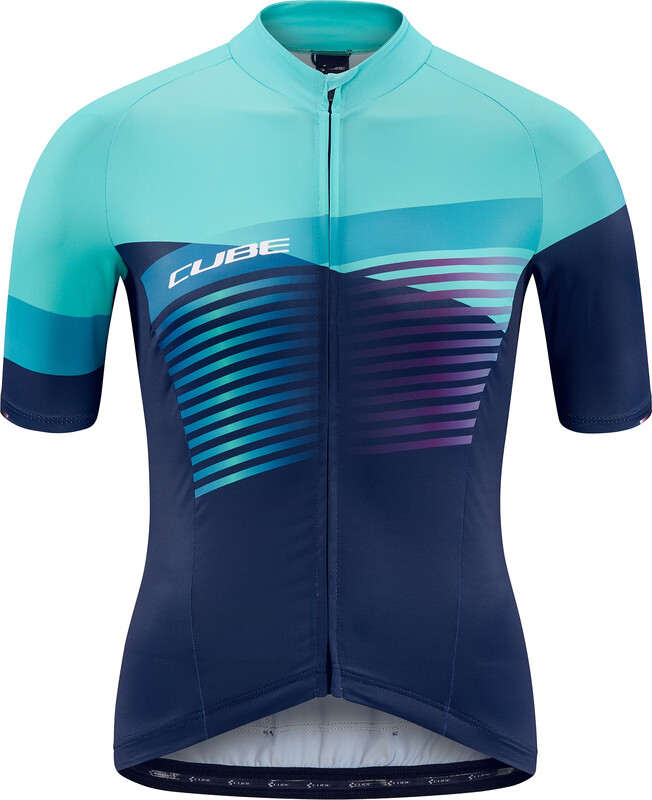 Cube Teamline SS Jersey Women, niebieski/turkusowy M | EU 38 2022 Koszulki kolarskie