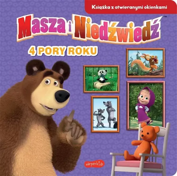 Harperkids 4 pory roku. Masza i Niedźwiedź. Książka z otwieranymi okienkami - Opracowanie zbiorowe
