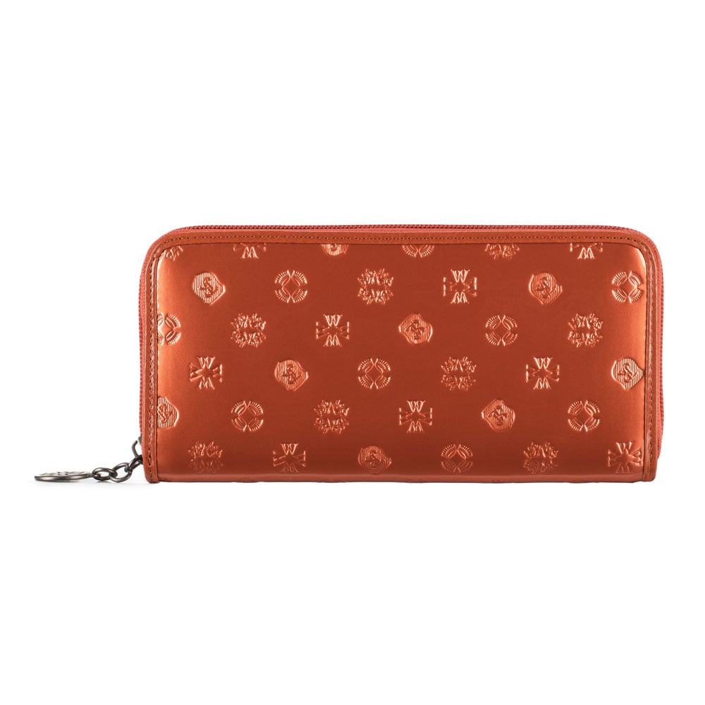 Damski portfel skórzany lakierowany tłoczony