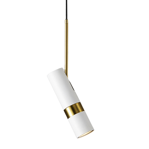 Wisząca lampa regulowana CGLOOK1PWH tuba biała mosiądz