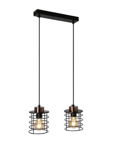 Candellux Glob lampa wisząca 2-punktowa czarna/miedź 32-00361