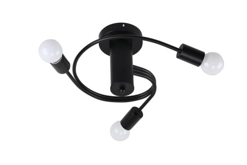 Candellux Industrialny plafon metalowy FILETTA 33-00828 sufitowe pręty spirala do salonu czarna 33-00828