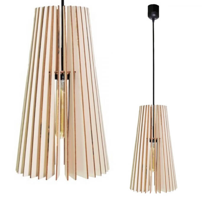 Drewniana lampa wisząca 137623690050 nad stół do jadalni