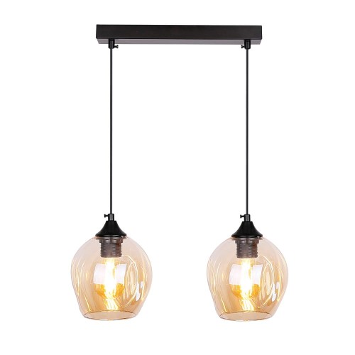 Candellux Lampa wisząca szklana czarno/brązowa 2xE27 Aspa 31-00583 32-00590