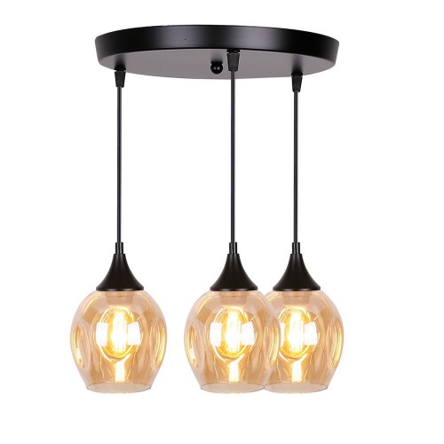Candellux Lampa sufitowa czarno/brązowa talerz 3xE27 Aspa 33-00613 33-00613