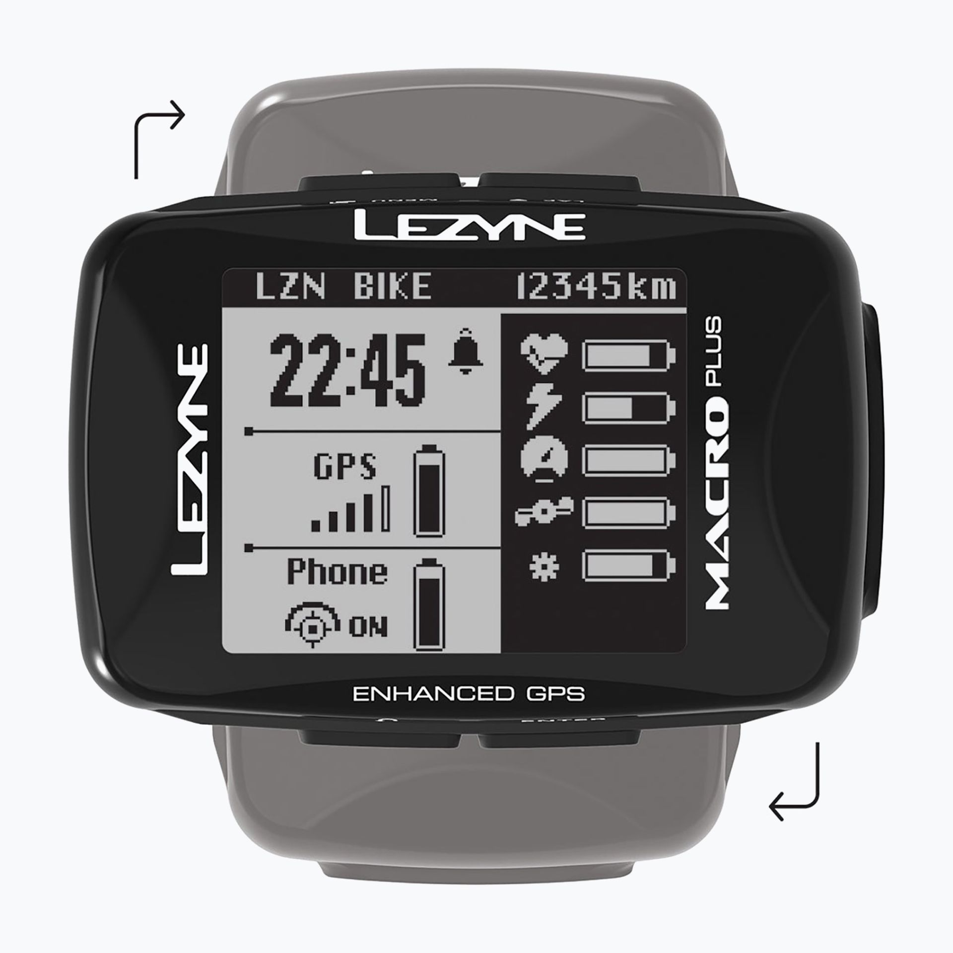 LEZYNE Licznik rowerowy MACRO PLUS GPS HRSC Loaded (w zestawie opaska na serce + czujnik prędkości/kadencji) (NEW) LZN-1-GPS-MACRO-V304-HS