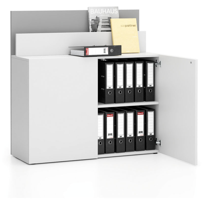 B2B Partner Dodatkowa szafka do biurka LAYERS, krótka, biała/szara 611537