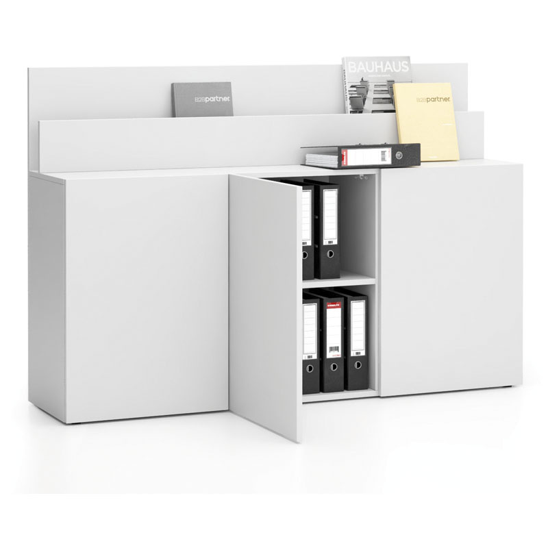 B2B Partner Dodatkowa szafka do biurka LAYERS, długa, biała 611539