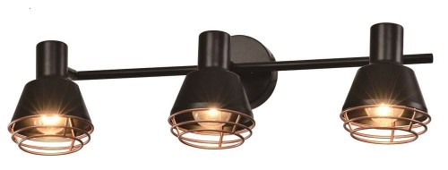 Candellux Lampa ścienna/sufitowa czarna klosz miedziany 3xE14 40W Neria 93-82572 93-82572