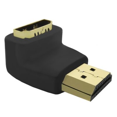 Qoltec Przejściówka HDMI męska/ HDMI żeńska | kątowa 50513