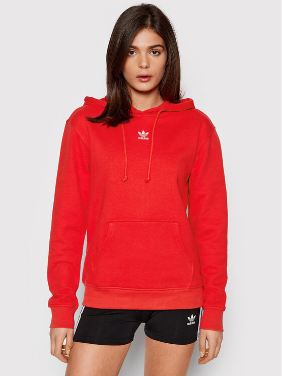 Adidas Bluza Hoodie HF7508 Czerwony Regular Fit