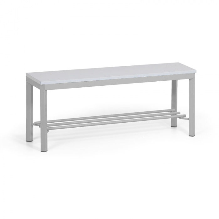 B2B Partner Ławka szatniowa z półką na buty, siedzisko - laminat, długość 1000 mm, szara 179339