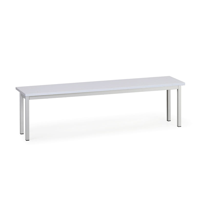 B2B Partner Ławka szatniowa, siedzisko - laminat, długość 1500 mm, szara 179340