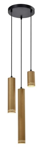 Candellux Lampa wisząca czarna/drewniana talerz 3x25W Tubo 33-79121 33-79121