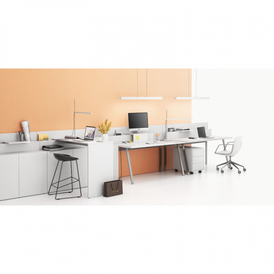 B2B Partner Stół biurowy SINGLE LAYERS bez przegród, biały 611551