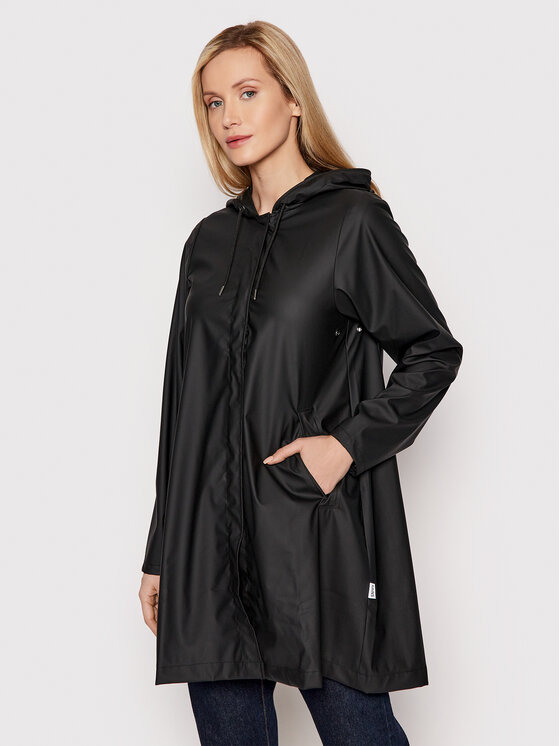 Rains Kurtka przeciwdeszczowa 18340 Czarny Relaxed Fit