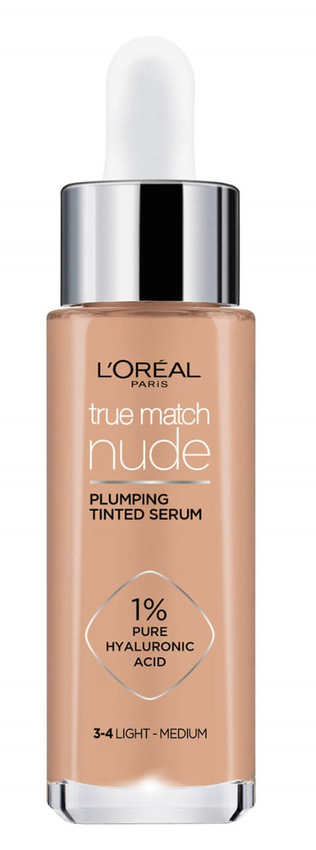 Loreal Paris Paris True Match Nude Plumping Tinted Serum serum do ujednolicenia kolorytu skóry odcień 3-4 Light Medium 30 ml