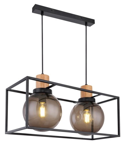 Candellux Lampa wisząca czarna metalowa dymiona 2xE27 Retro 2 32-00750 32-00750
