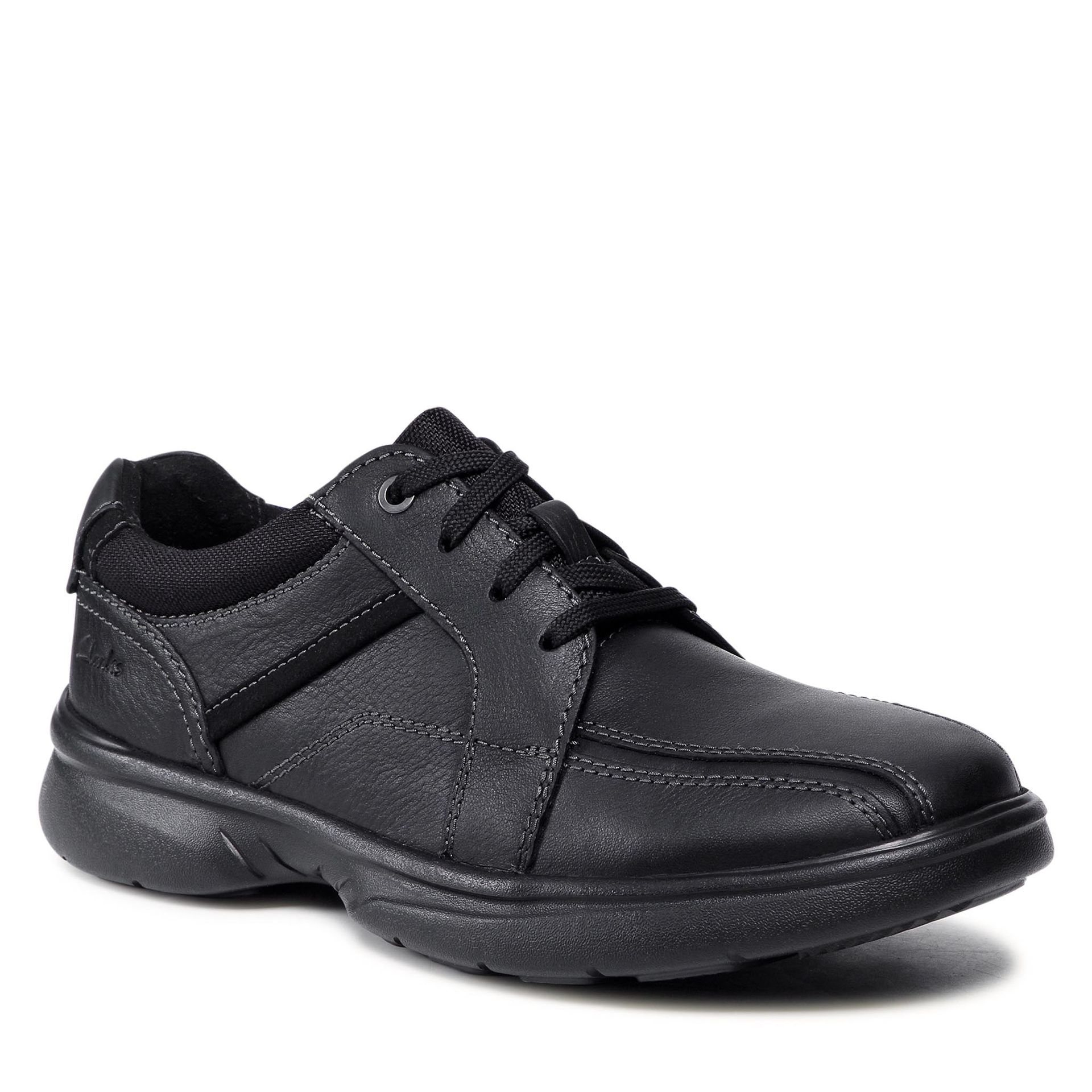 Clarks Półbuty Bradley Walk 261533327 Blk Tumbled Leather