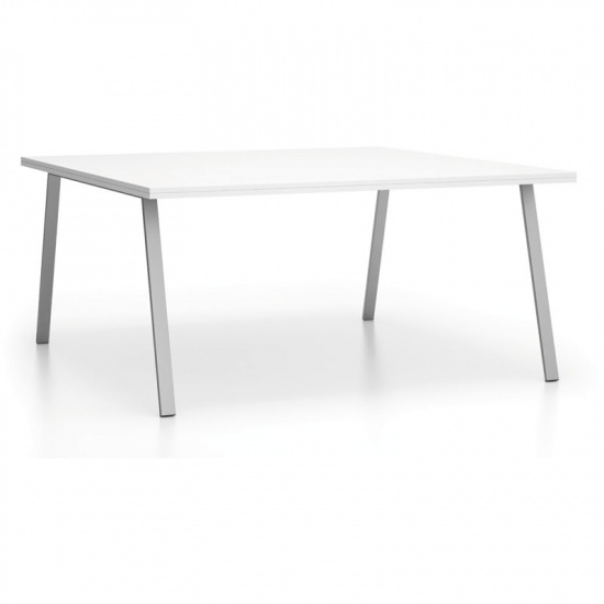 B2B Partner Stół biurowy DOUBLE LAYERS, bez przegród, biały 611566