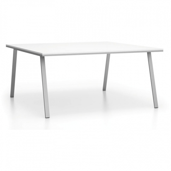 B2B Partner Stół biurowy DOUBLE LAYERS, bez przegród, biały/szary 611567
