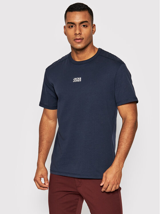 Jones Jack T-Shirt Classic 12193490 Granatowy Relaxed Fit