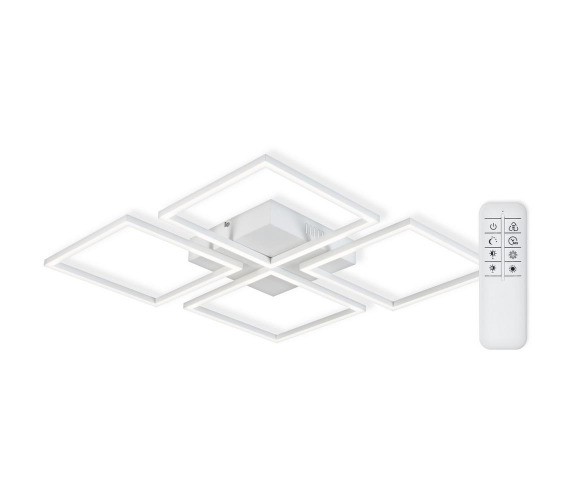 Top Light - LED Ściemnialny żyrandol natynkowy 4xLED/16,25W/230V czworokątny biały + pilot