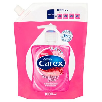 Cussons Carex Strawberry Candy Antybakteryjne mydło w płynie opakowanie uzupełniające 1000 ml