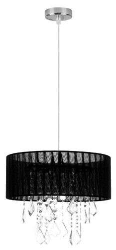 Candellux Lampa wisząca czarny abażur z organzy + kryształy Leda 31-84316 31-84316